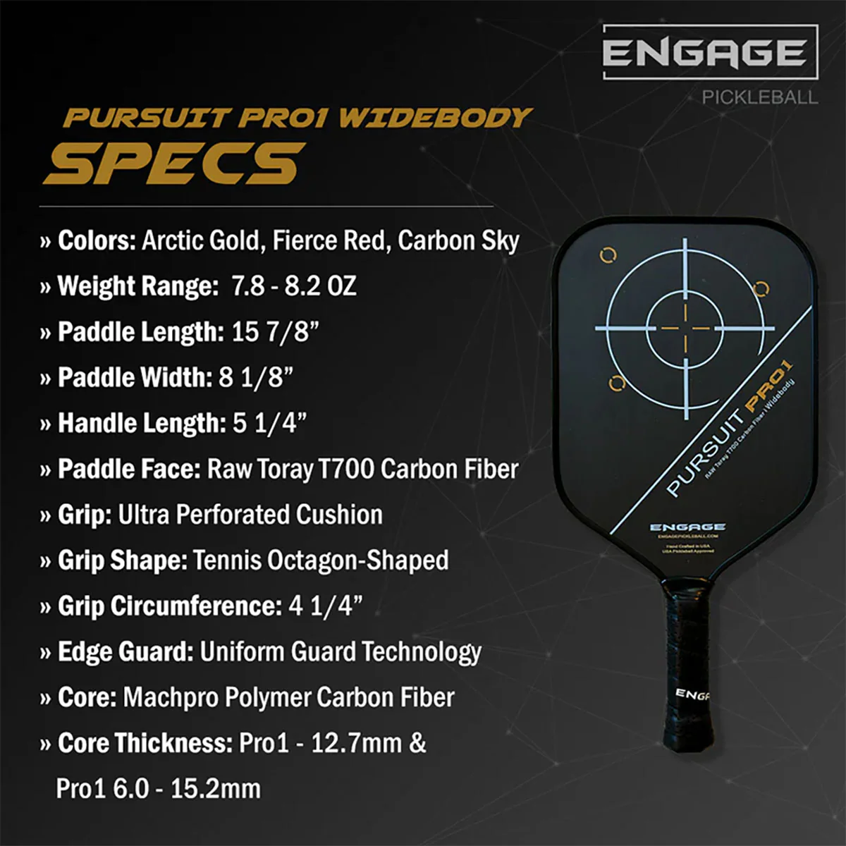 Engage Pursuit Pro1 Widebody Pickleball Paddle - Image 9