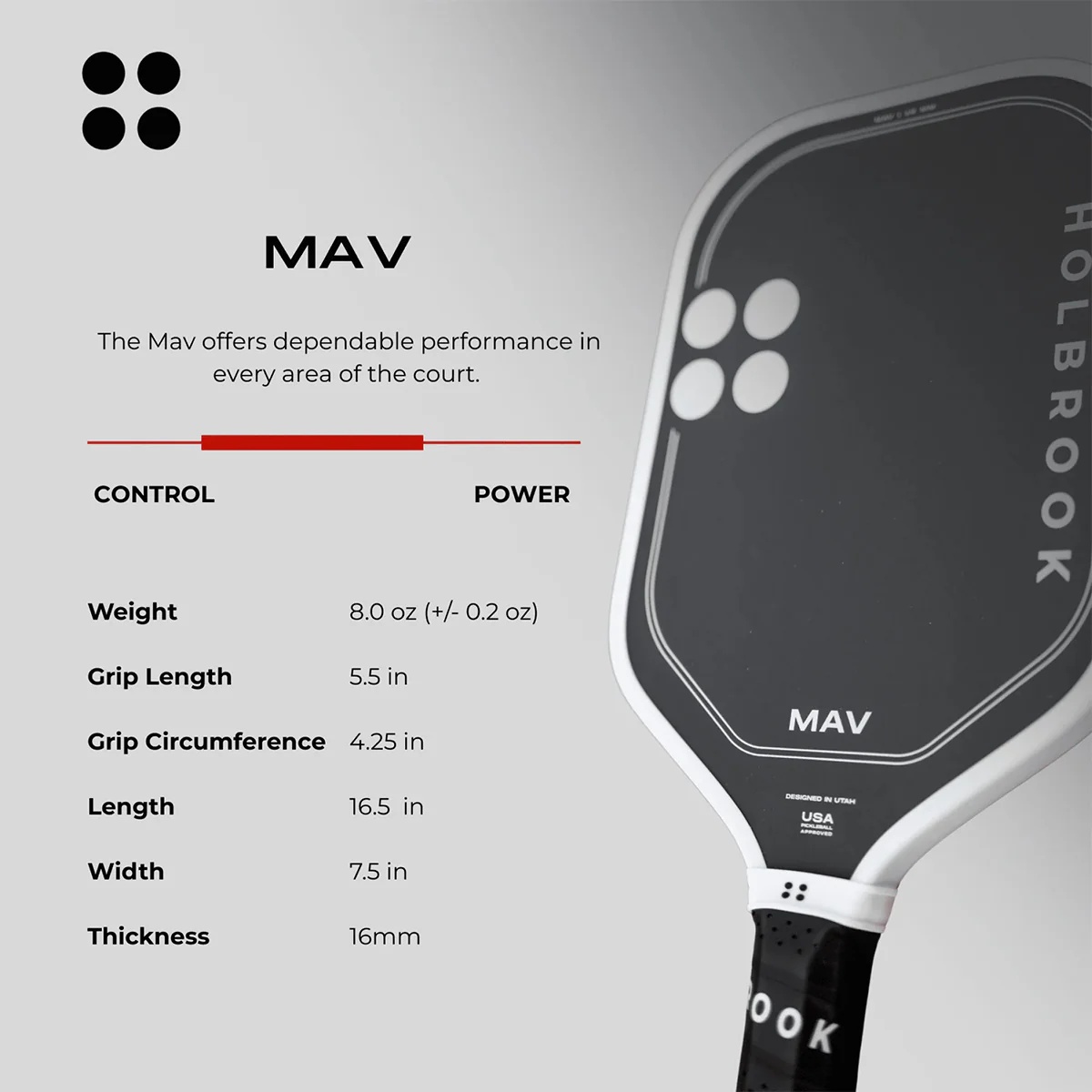 Holbrook Mav 16mm Pickleball Paddle - Image 7