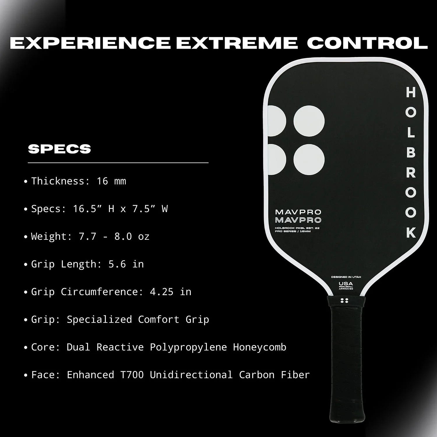 Holbrook Mav Pro 2.0 Pickleball Paddle - Image 4