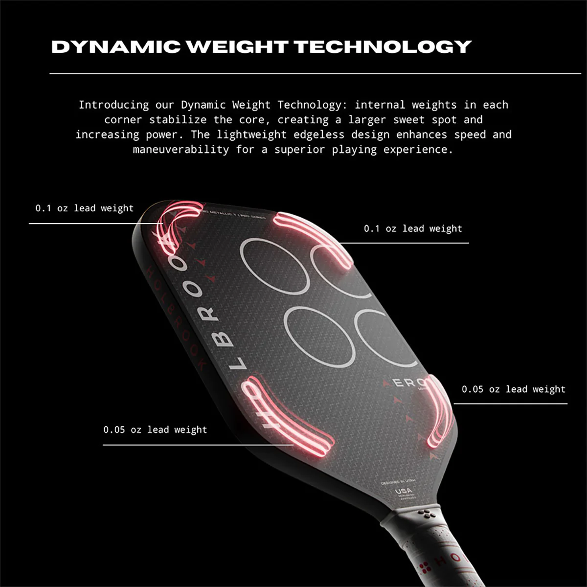 Holbrook Aero T Metallic 16mm Pickleball Paddle - Image 7