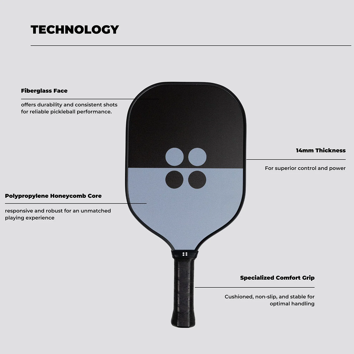 Holbrook Sport Midnight Pickleball Paddle - Image 4