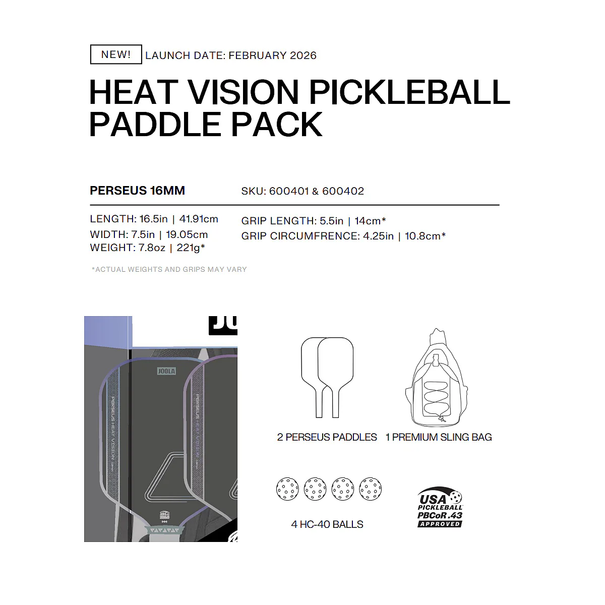 JOOLA Perseus Heat Vision Pickleball Pack - Image 5