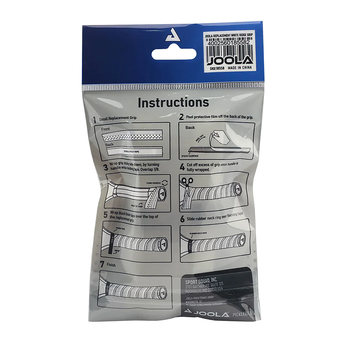 JOOLA Replacement White Ridge Grip (2 Pack) - Image 2