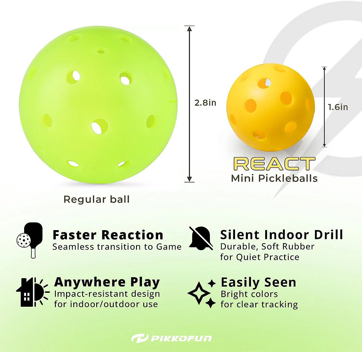 React Mini Pickleballs 5 Pack - Image 3