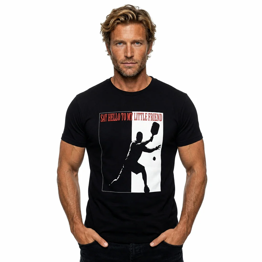 Say Hello To My Little Friend Pickleball Graphic T-Shirt