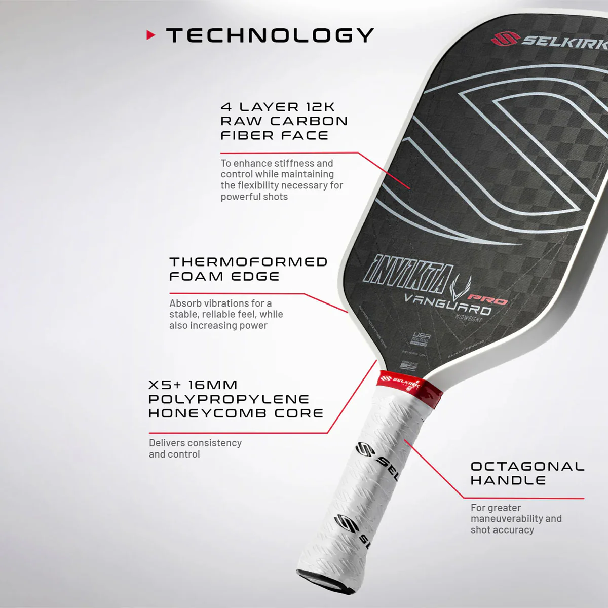 Selkirk Vanguard Pro Invikta Pickleball Paddle - Image 9
