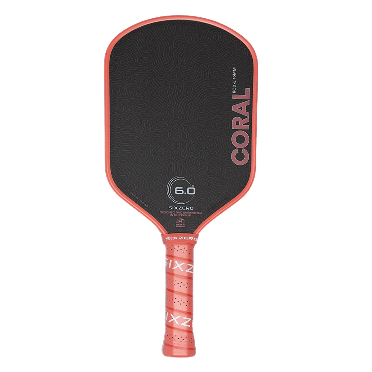 Six Zero Coral Elongated Pickleball Paddle - Image 3