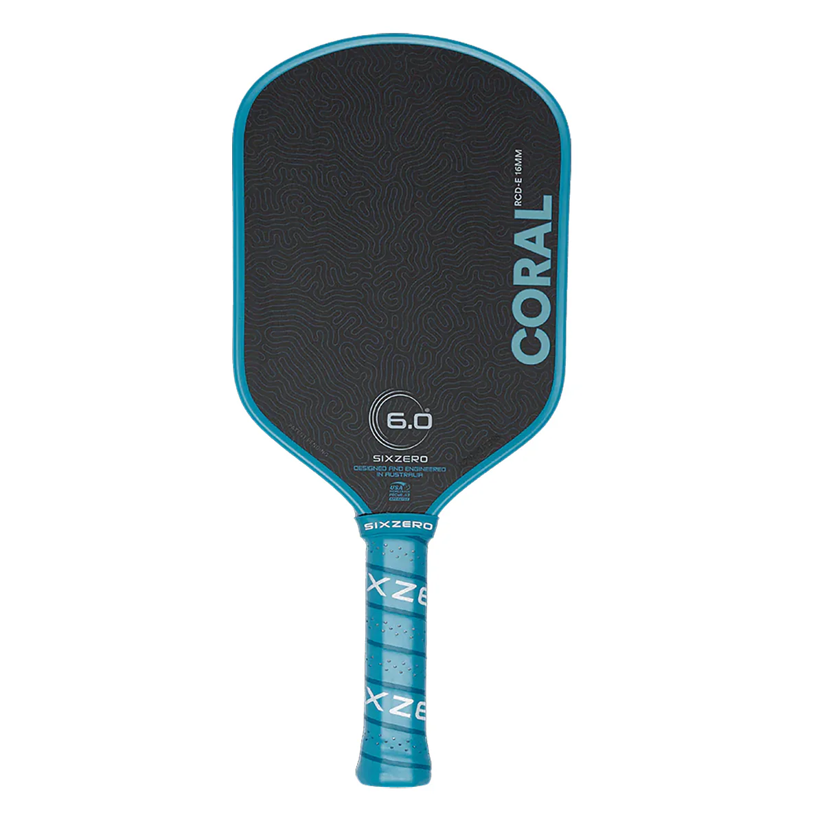 Six Zero Coral Elongated Pickleball Paddle - Image 6